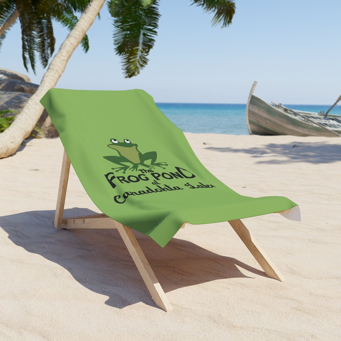 The Frog Pond Restaurant - Frog Beach Towel 30" x 60"