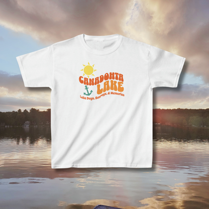 Canadohta Lake Retro wave tshirt (Youth) - Canadohta Custom Creations LLC