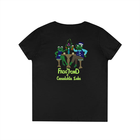 Frog Pond V-Neck Tee | Fun Retro Shirts, Casual Wear, Lake Life, Gifts for Nature Lovers, Summer/Outdoor Activities