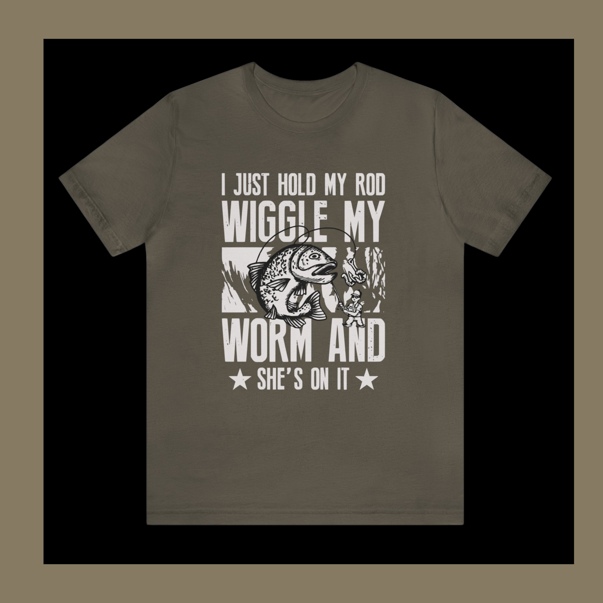 I Just Hold My Rod and Wiggle My Worm Tee, Reel Seducers Delight, Gift for Fishing Enthusiasts, Men's Fishing Shirt, Funny Dad Gifts - Canadohta Custom Creations LLC