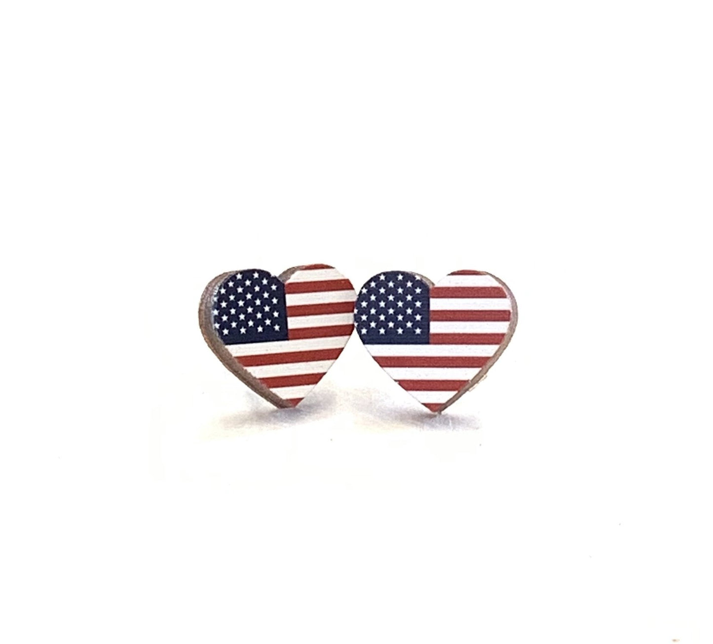 Flag Heart Stud Earrings #3086