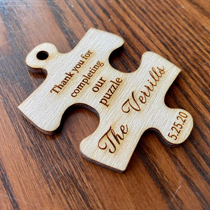Wooden Puzzle Piece Wedding Favor