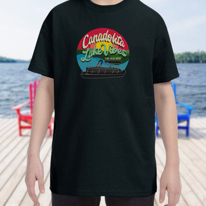 Youth Canadohta Lake Vibes - Float, Relax, Repeat Pontoon Tshirt