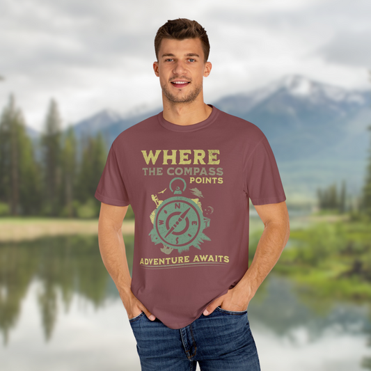 Adventure Awaits Compass Camping Graphic Tee