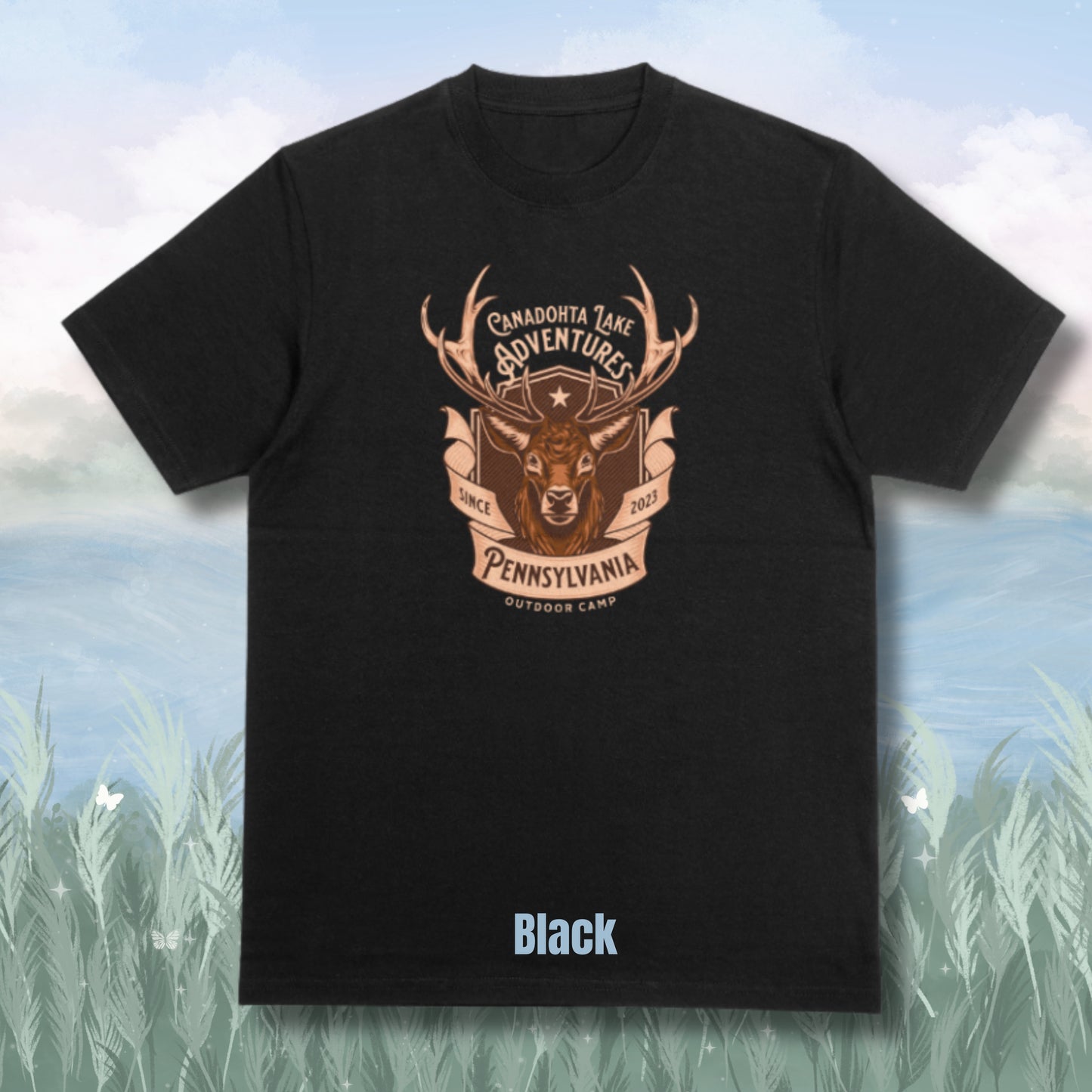 Canadohta Lake Adventures 2023 Buck Wildlife T-Shirt - Perfect Gift for Hunters and Outdoor Enthusiasts - Canadohta Custom Creations LLC