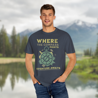 Adventure Awaits Compass Camping Graphic Tee