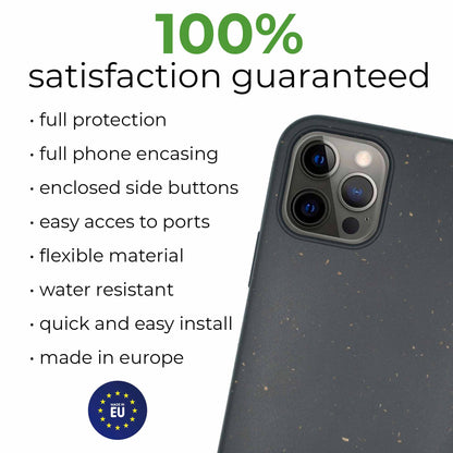 Customizable Eco-Friendly Biodegradable Phone Case, Black - Personalized Text Engraving