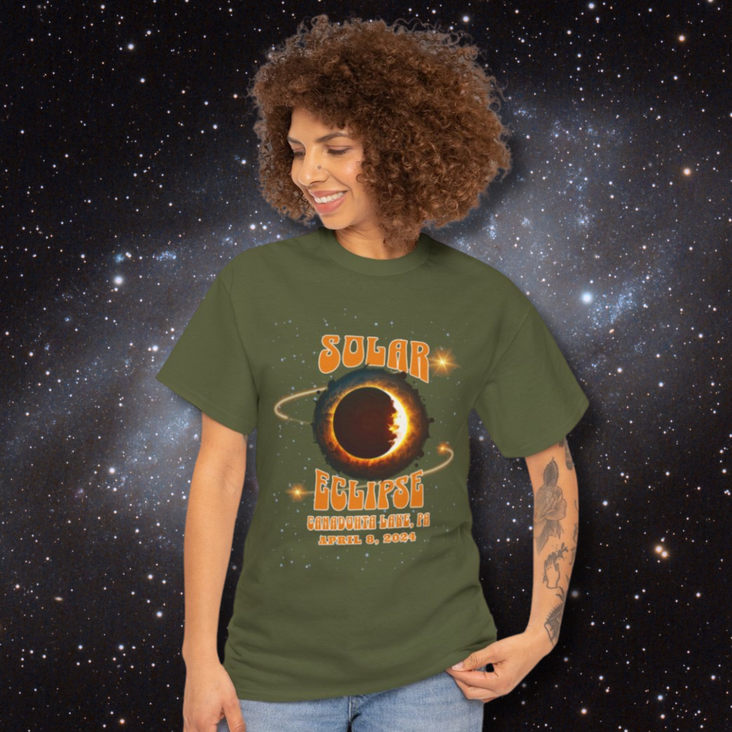 Solar Eclipse 2024 Commemorative Merch - Canadohta Lake, PA - Limited Edition T-Shirts