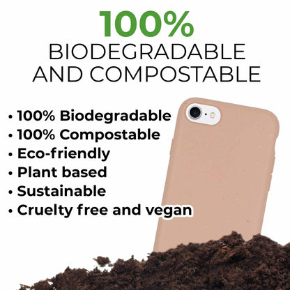 "Customizable Eco-Friendly Biodegradable Phone Case, Pastel Pink - Personalized Text Engraving"