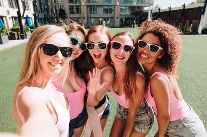 Neon Pink Bride Tribe Sunglasses