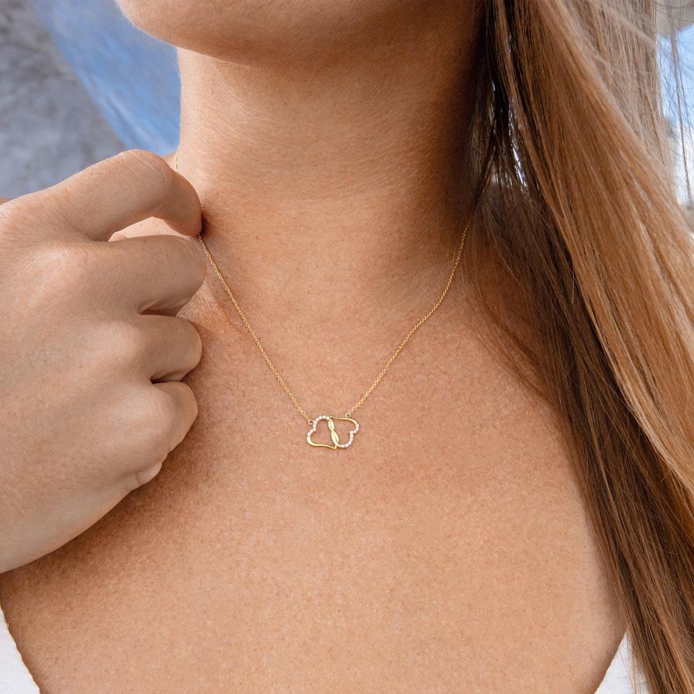 Unbreakable Love: Solid 10k Gold Pendant Necklace with Diamonds - A Symbol of Everlasting Bond