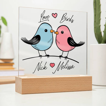 Custom Lovebirds Art on Premium Acrylic for Couples