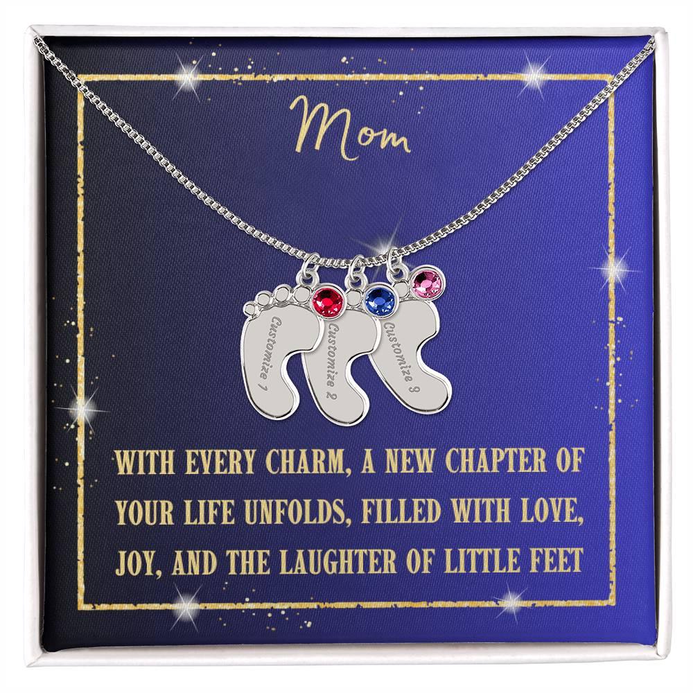Footprints of Love Necklace: Each Charm Unfolds a New Chapter of Your Life - Canadohta Custom Creations LLC