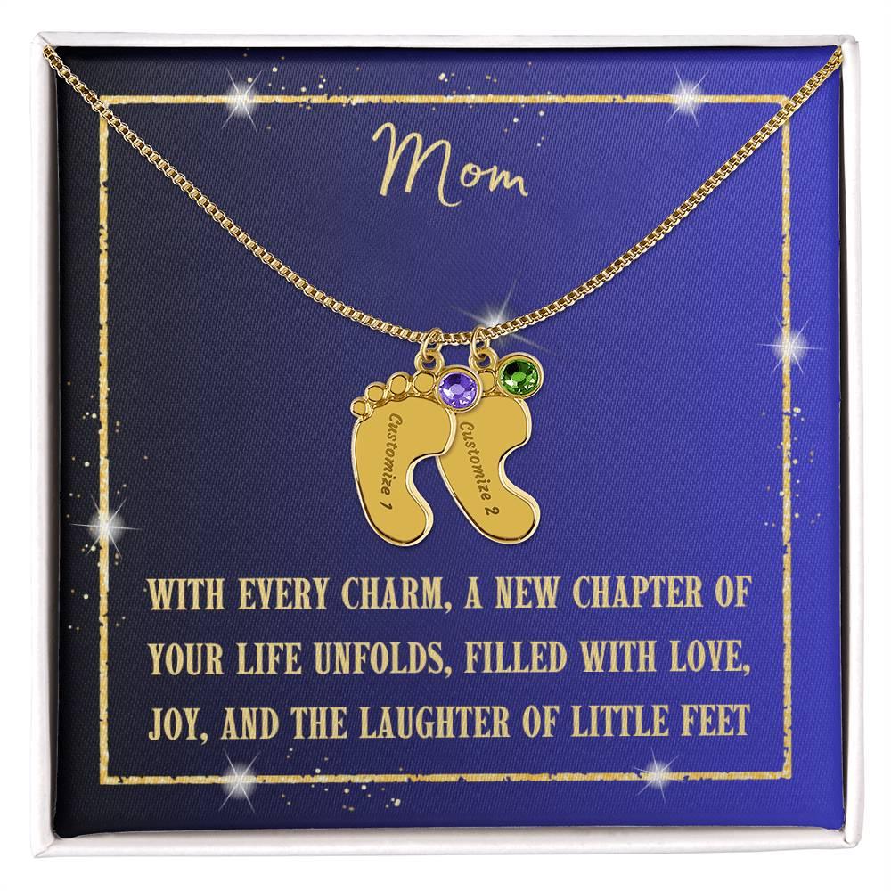 Footprints of Love Necklace: Each Charm Unfolds a New Chapter of Your Life - Canadohta Custom Creations LLC