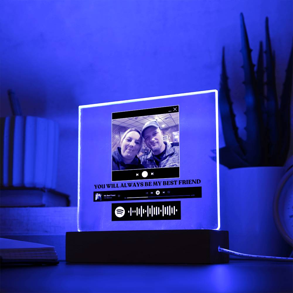 Personalized Song Acrylic Wood or LED Lighted Plaques, customize with personal photo, add a message, Spotify Code, Song, Gift for mom, wife, daughter, aunts, uncles, brothers, sisters, and grandparents - Canadohta Custom Creations LLC