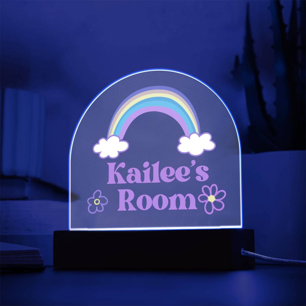 Girls LED Acrylic Base Personalized Nightlight Room decor - Canadohta Custom Creations LLC