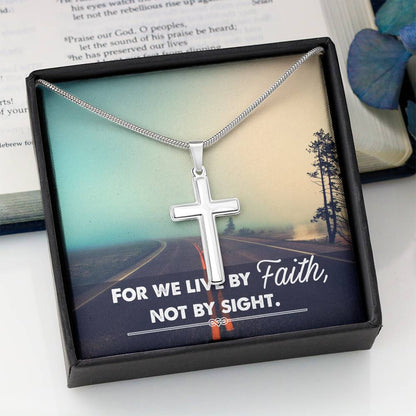 Sacred Path Stainless Steel Cross Necklace - Empower Your Journey with Faith, Religious Gifts, Christian Gifts - Canadohta Custom Creations LLC