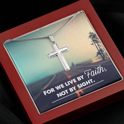 Sacred Path Stainless Steel Cross Necklace - Empower Your Journey with Faith, Religious Gifts, Christian Gifts - Canadohta Custom Creations LLC