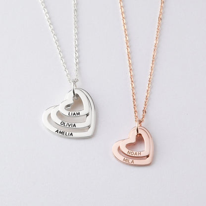 Grandma Heart Necklace, Personalized Grandma Jewelry, Nana Necklace