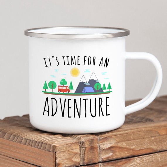 Adventure Mug Enamel Mug Wanderlust Camping Mug